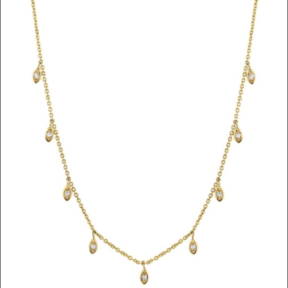 Sydney Evan 9 stone Marquis Fringe Necklace